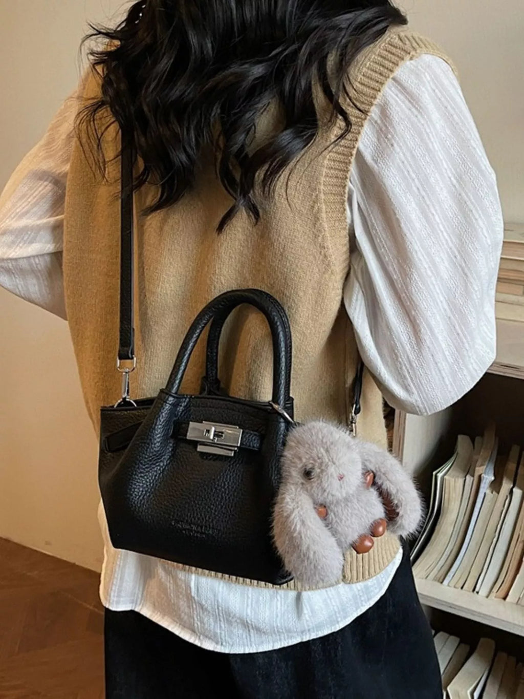 Top Handle Leather Crossbody Bag
