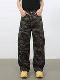 Men's Full Size Camo Print Wide Leg Cargo Jeans Plus Size