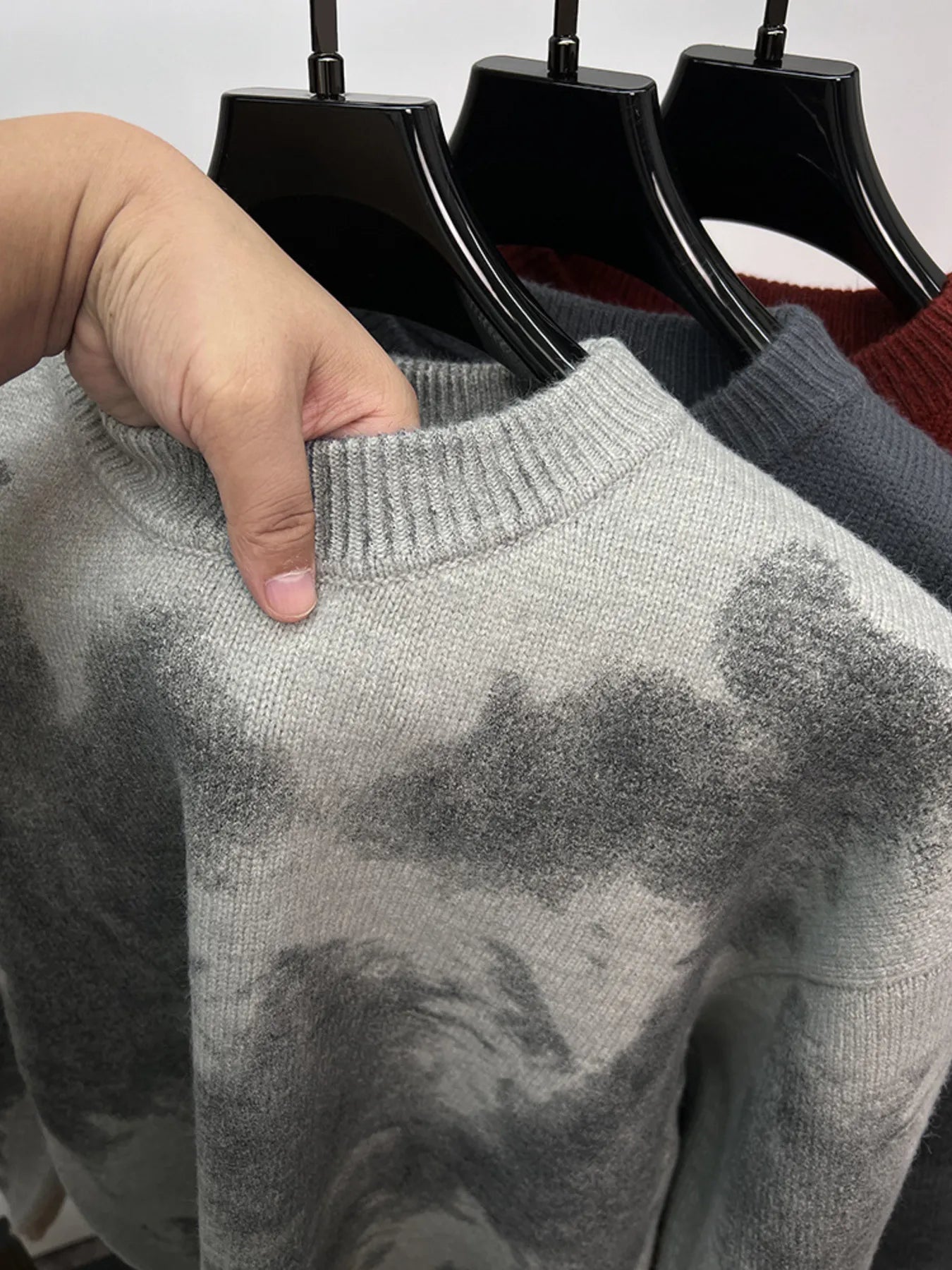 Men's Plus Size Ribbed Hem Round Neck Sweater