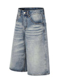 Men's Vintage Wash Wide Leg Denim Capris