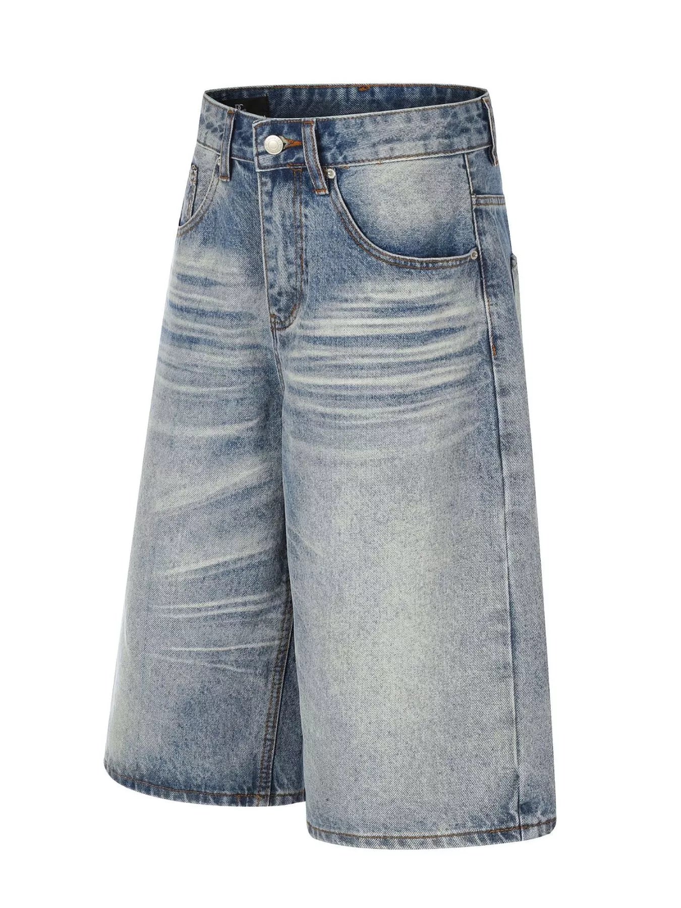 Men's Vintage Wash Wide Leg Denim Capris