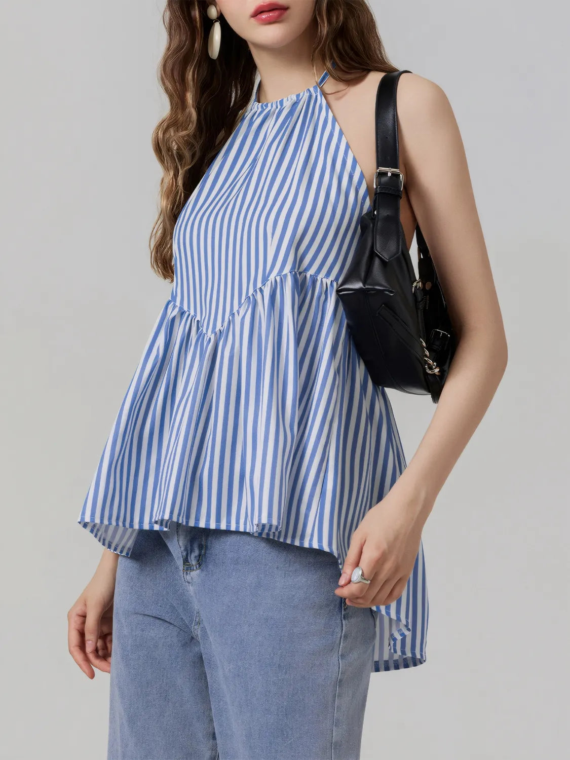Striped Halter Neck Cami