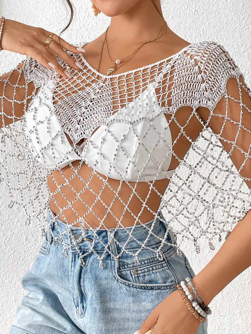 Beaded Crochet Cover Up