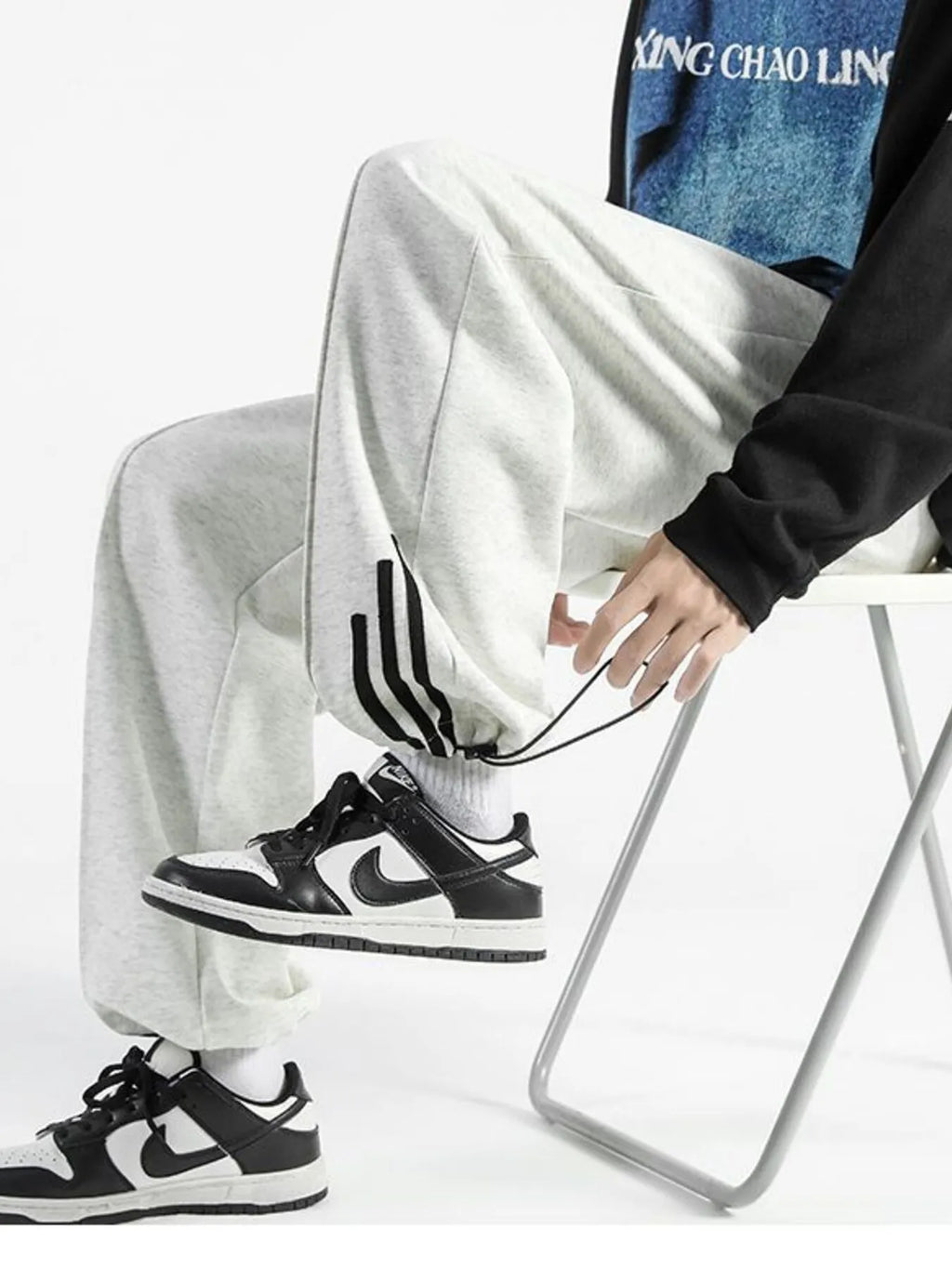 Men's Plus Size Drawstring Wide Leg Sweatpants