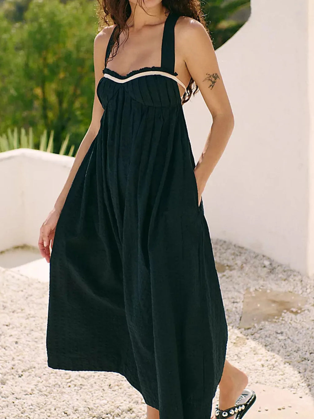 Sweetheart Neck Midi Dress