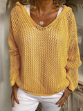 Openwork Long Sleeve Hooded Knit Cover Up