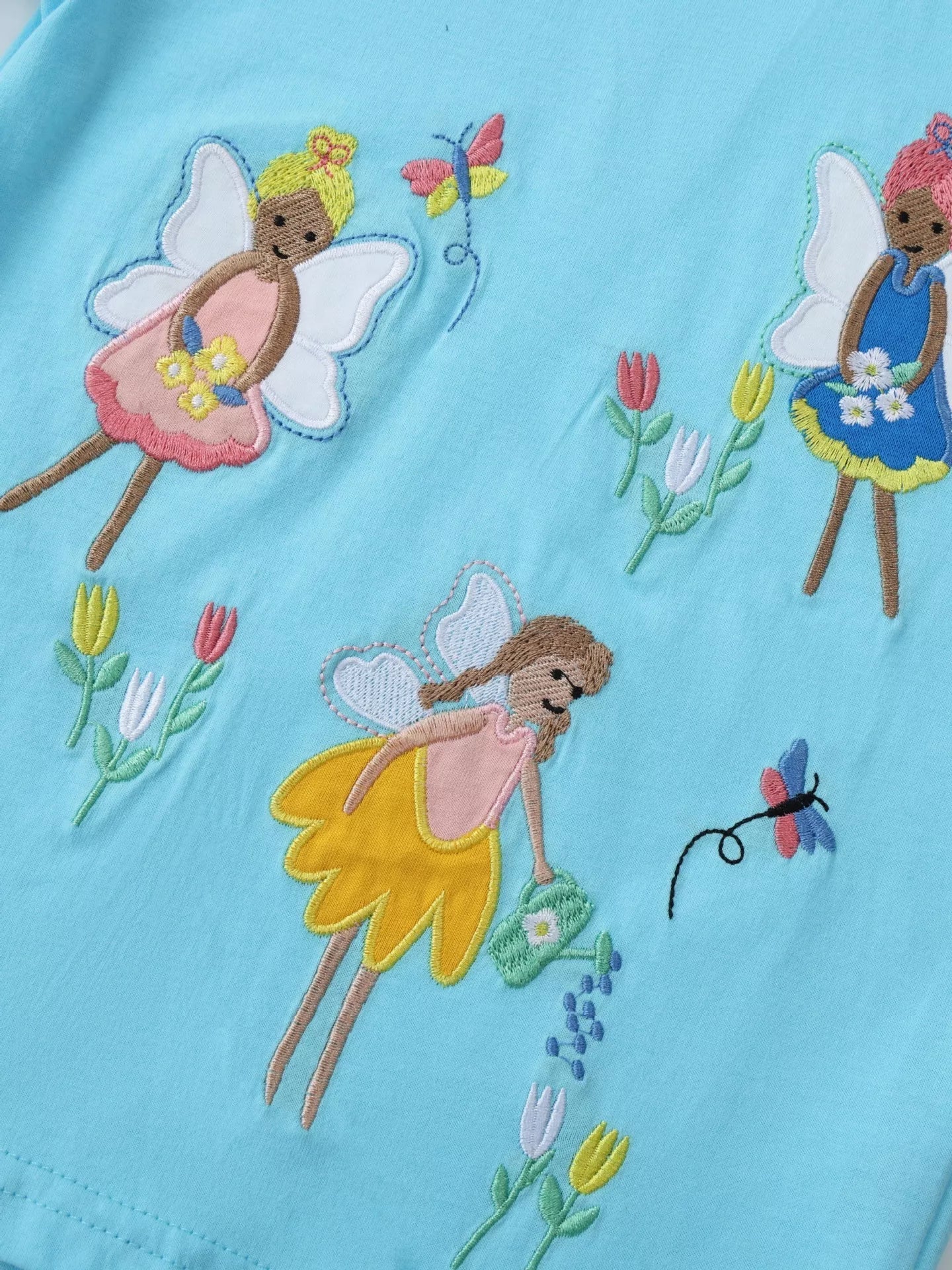 Children's Embroidered Round Neck T-Shirt