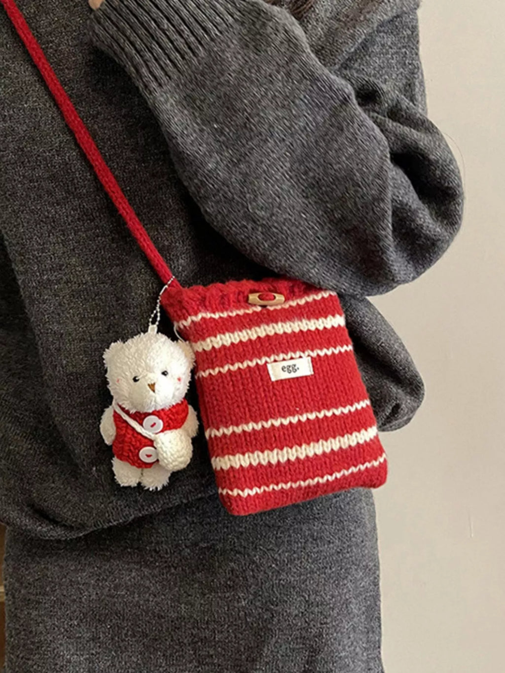 Knitted Striped Crossbody Bag