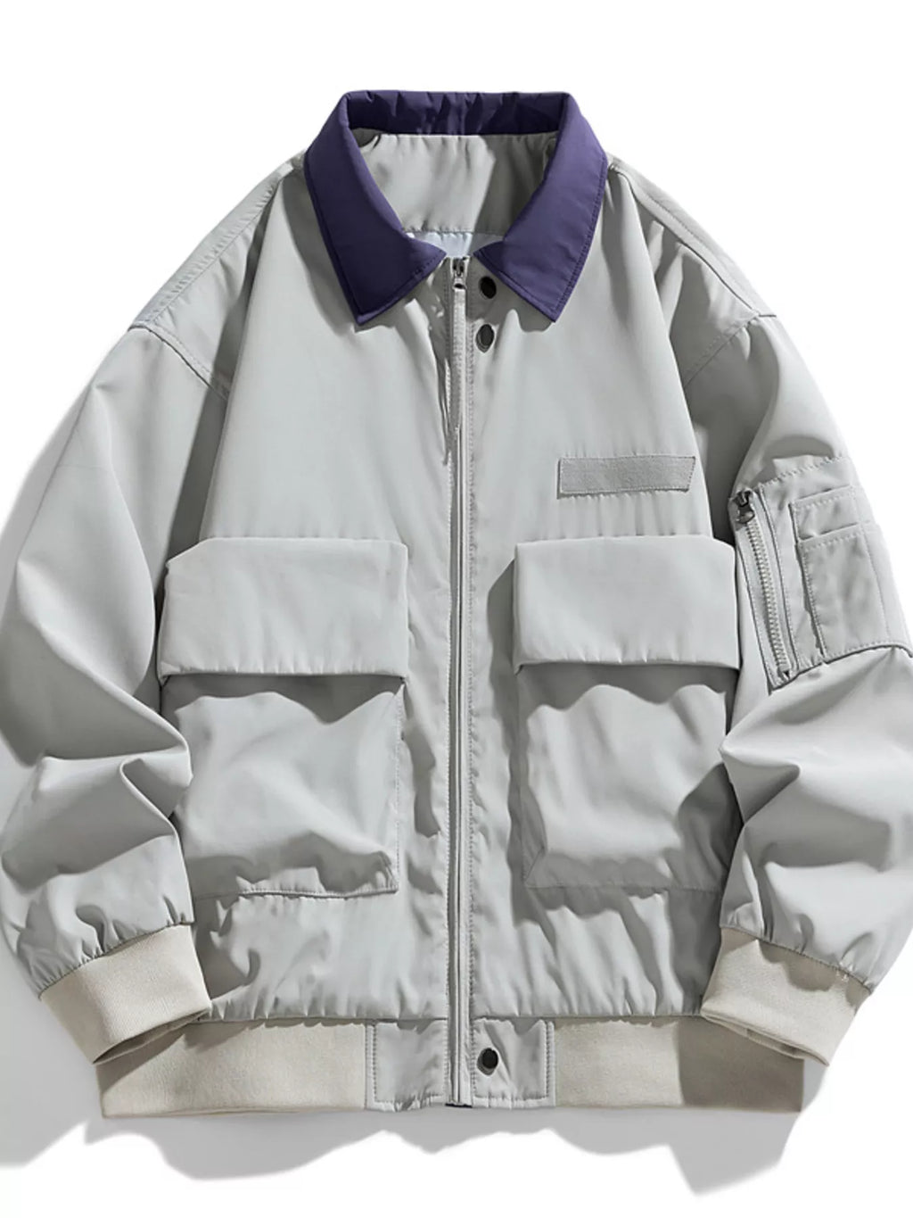 Men's Plus Size Zip Up Casual Bomber Jacket