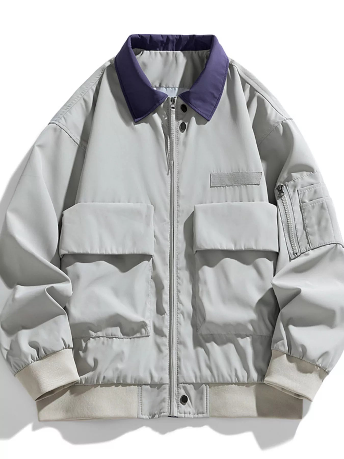 Men's Plus Size Zip Up Casual Bomber Jacket