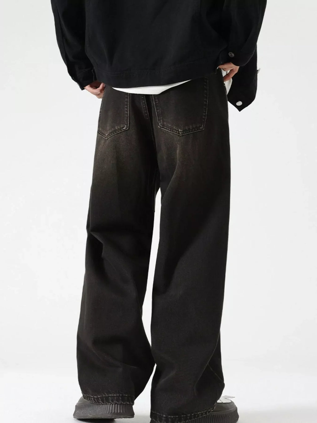 Men's Wash Wide Leg Jeans