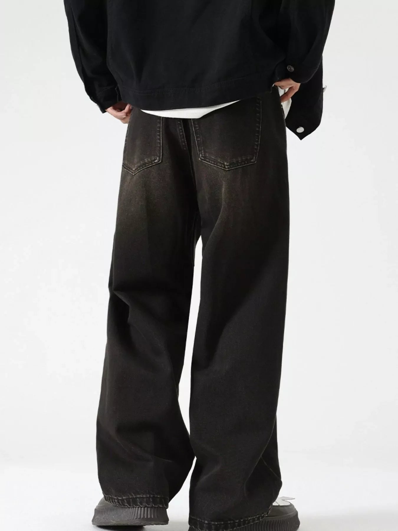 Men's Wash Wide Leg Jeans