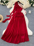 One-Shoulder Floral Decor Dress