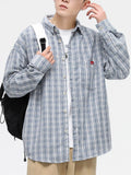 Men's Full Size Casual Plaid Button Up Shirt Plus Size
