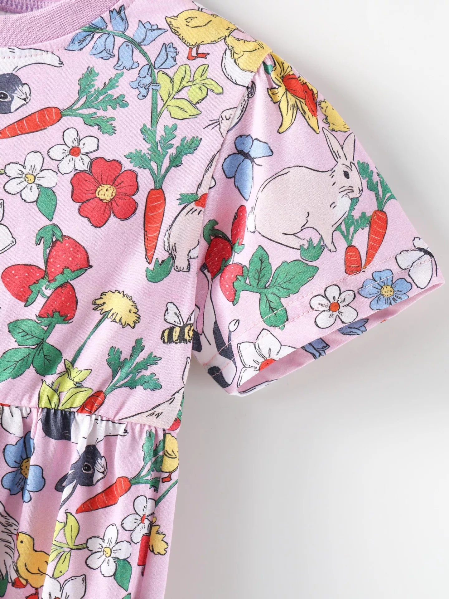 Children's Printed Round Neck Dress