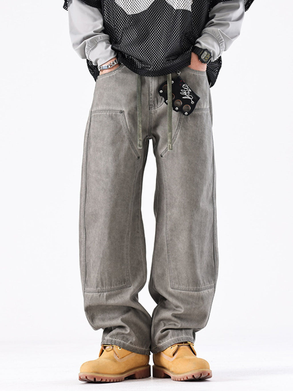 Men's Vintage Wash Wide Leg Jeans