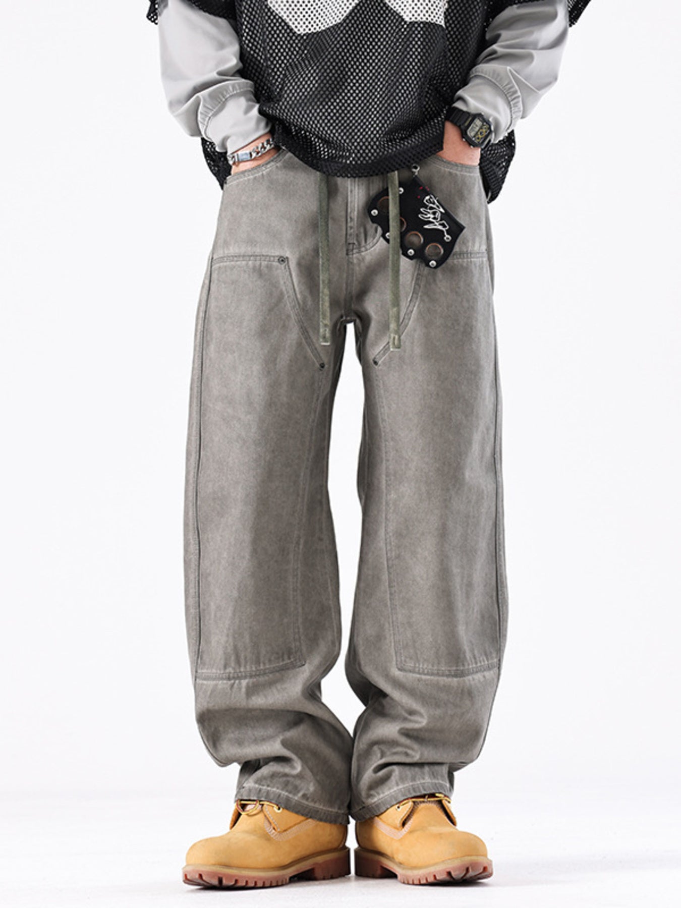 Men's Vintage Wash Wide Leg Jeans