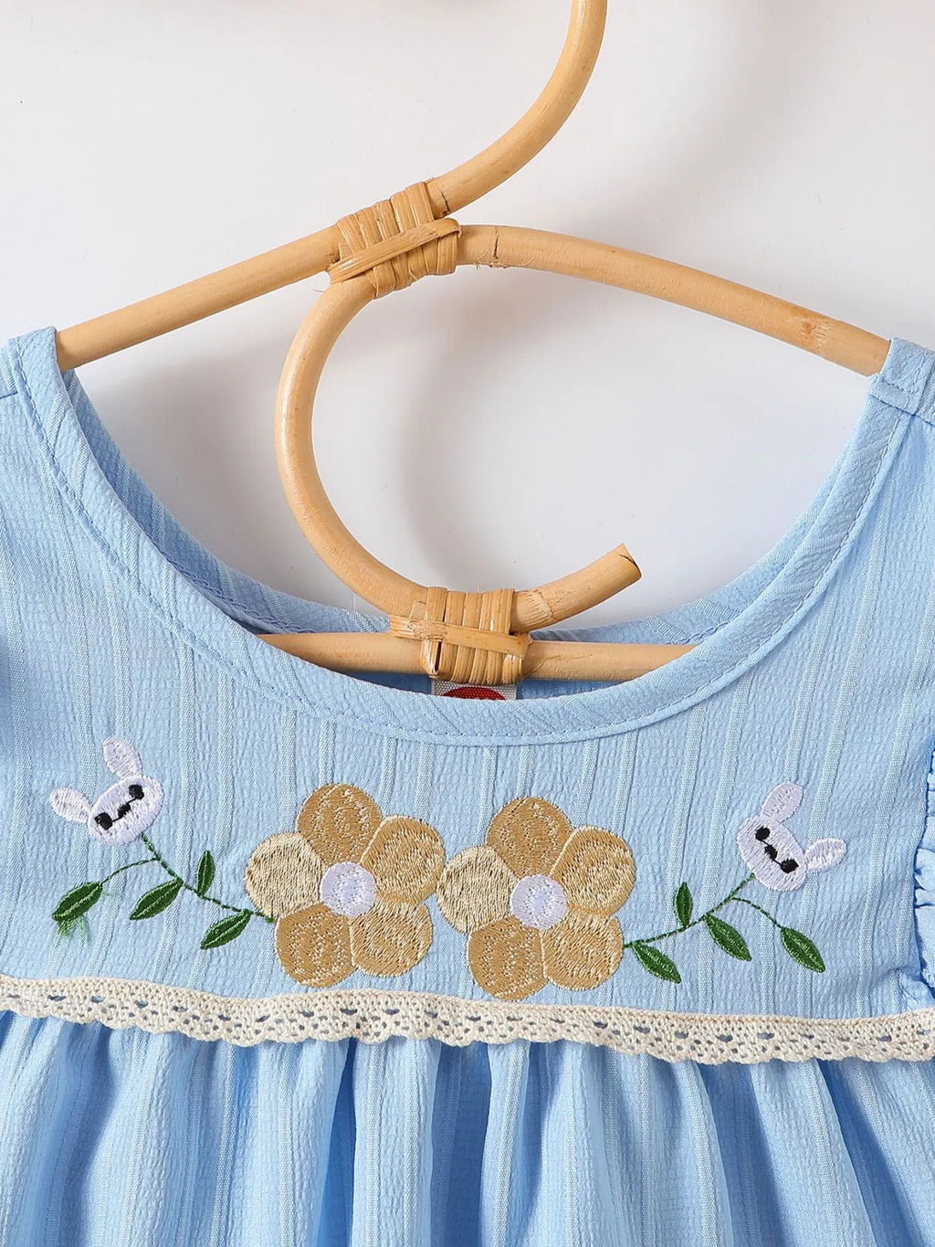 Children's Embroidered Ruffled Hem Dress