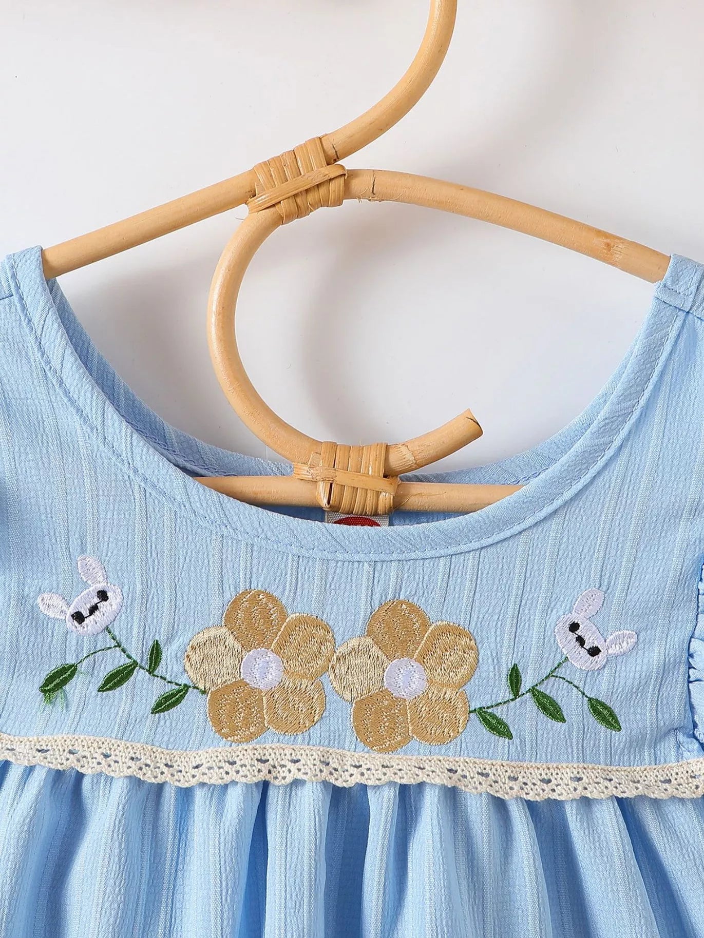 Children's Embroidered Ruffled Hem Dress
