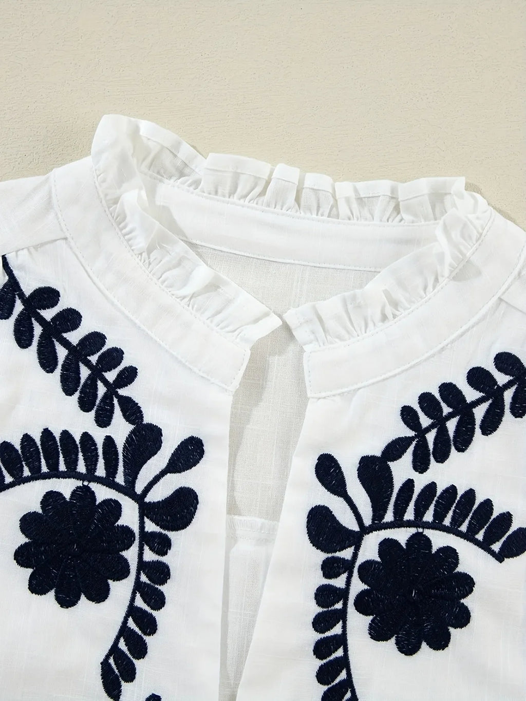 Embroidered Long Sleeve Blouse