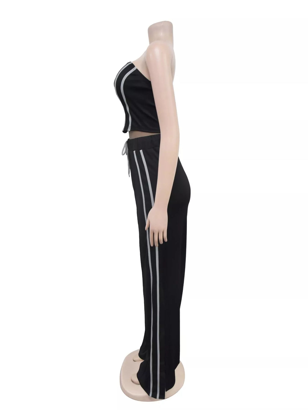 Sleeveless Tube Top and Wide Leg Pants Set