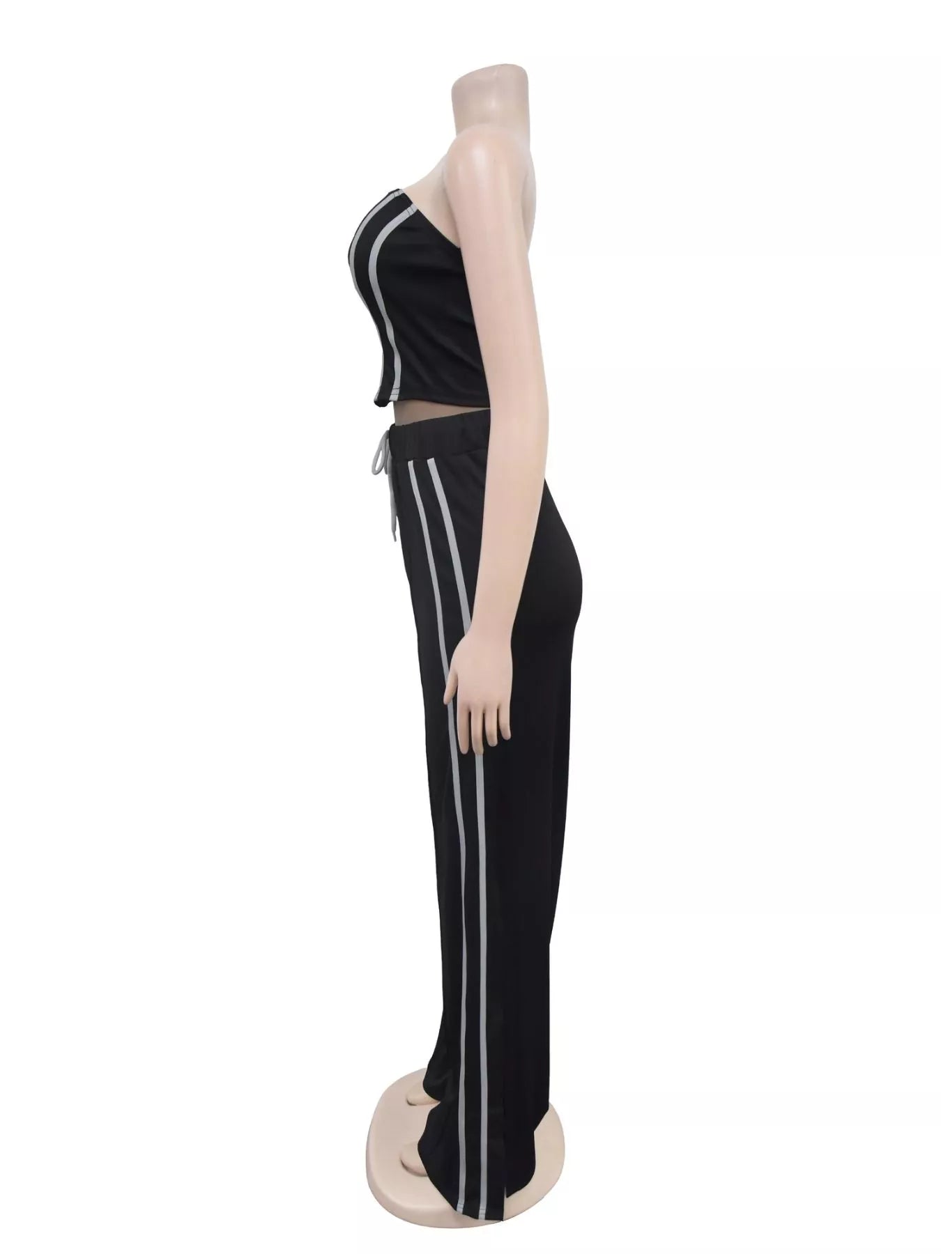 Sleeveless Tube Top and Wide Leg Pants Set