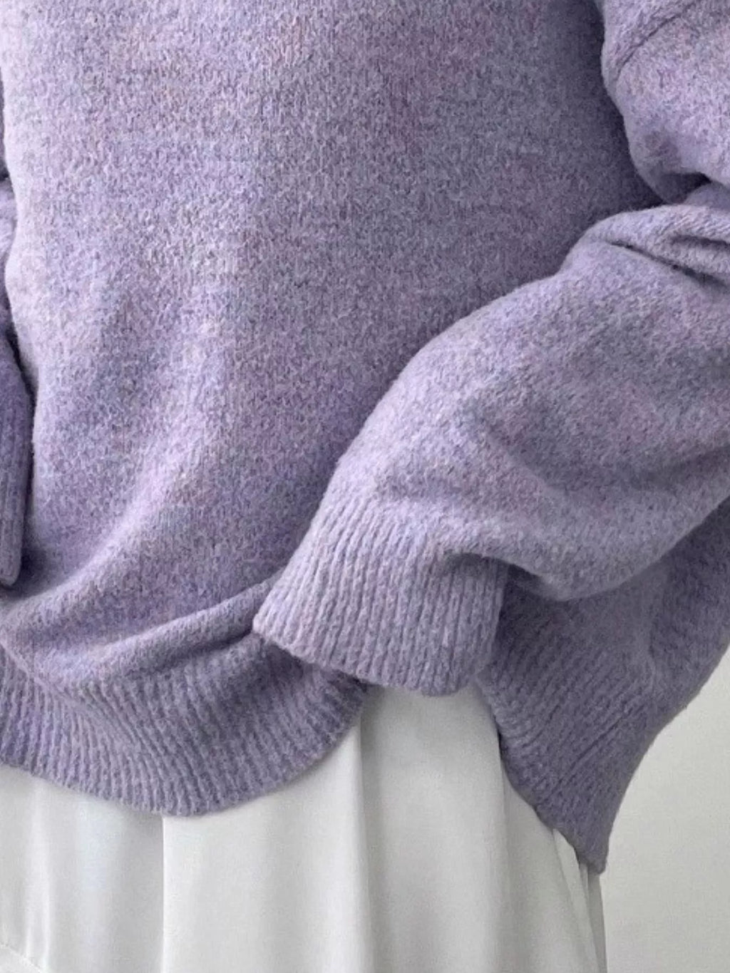 Full Size Cozy Knit Round Neck Oversized Sweater Plus Size