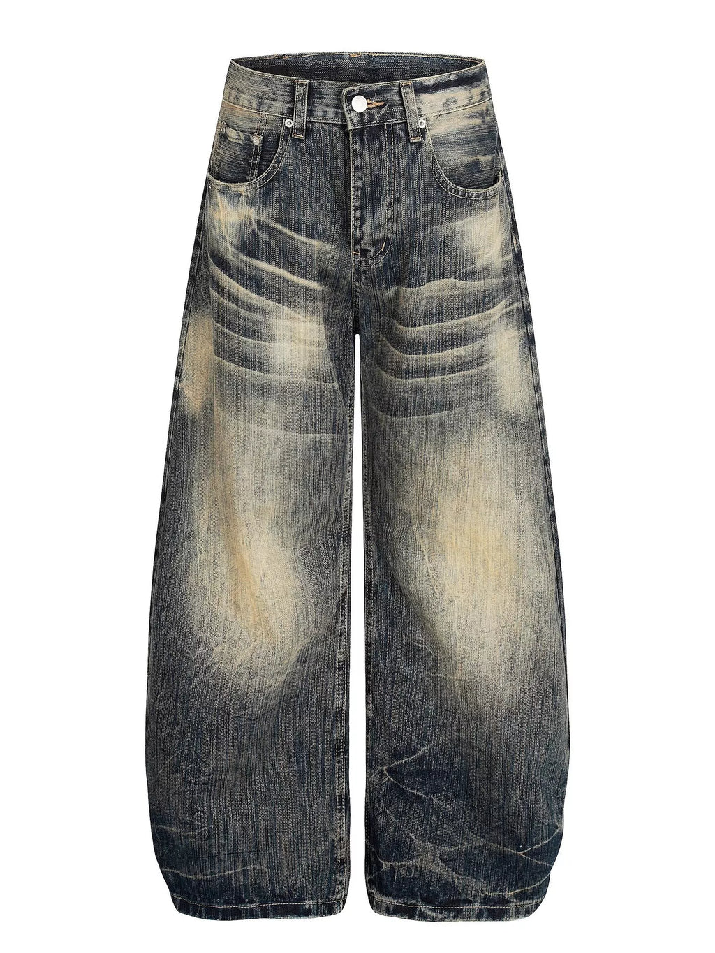 Men's Full Size Vintage Wash Wide Leg Jeans Plus Size