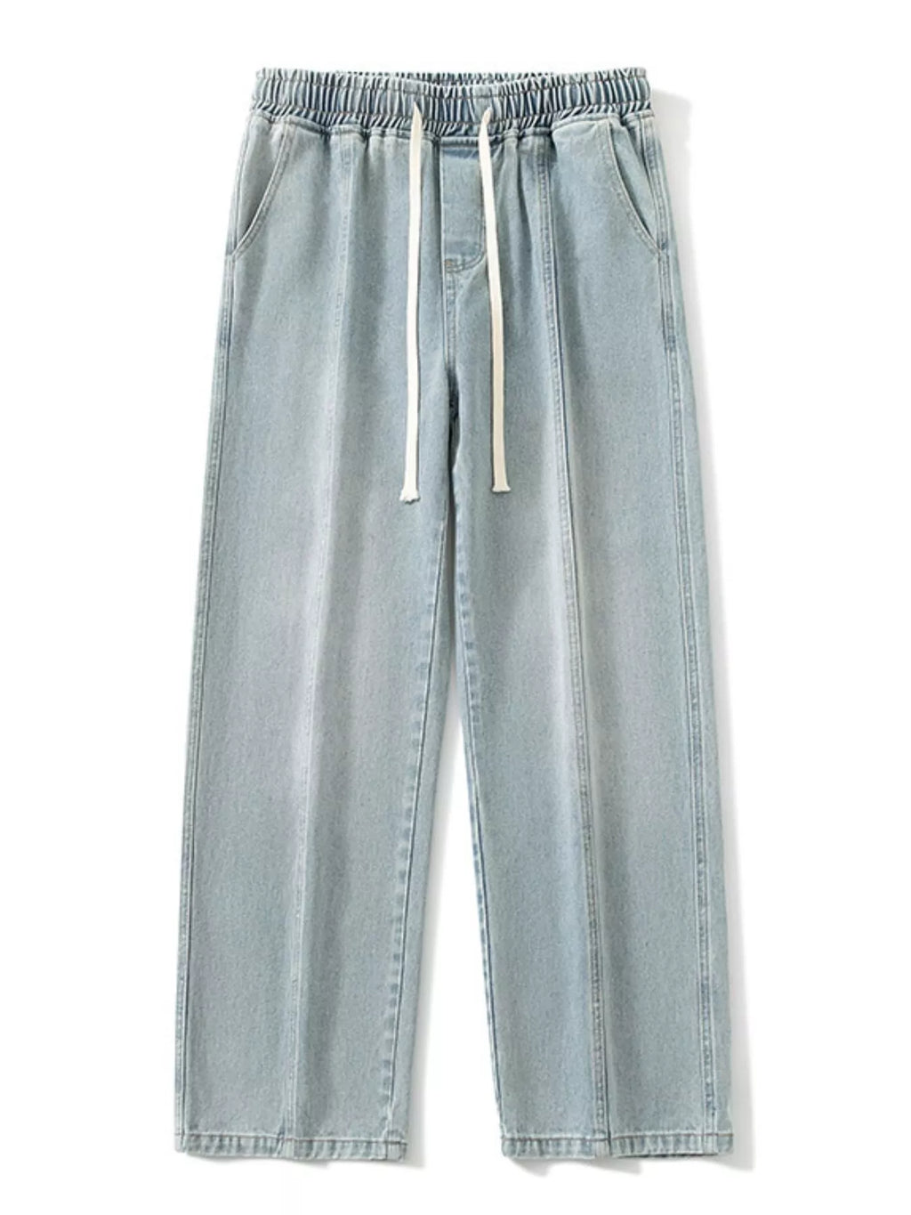 Men's Full Size Relaxed Fit Wide Leg Drawstring Jeans Plus Size