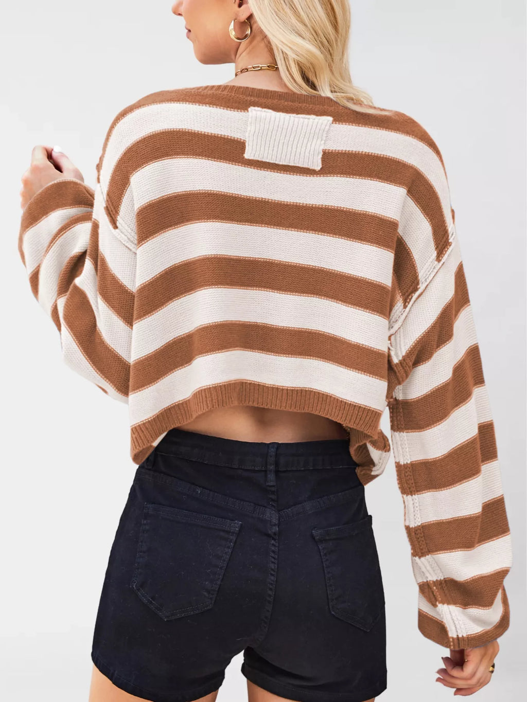 Striped Dropped Shoulder Sweater