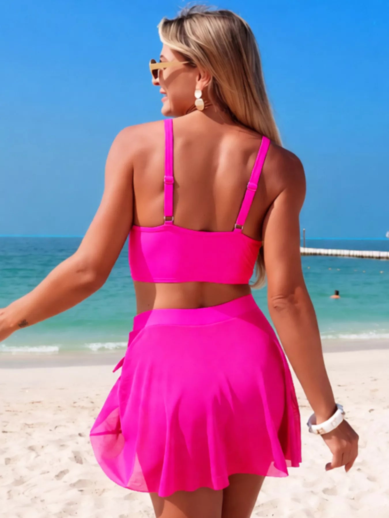 Twist Front Cami and Skort Swim Set