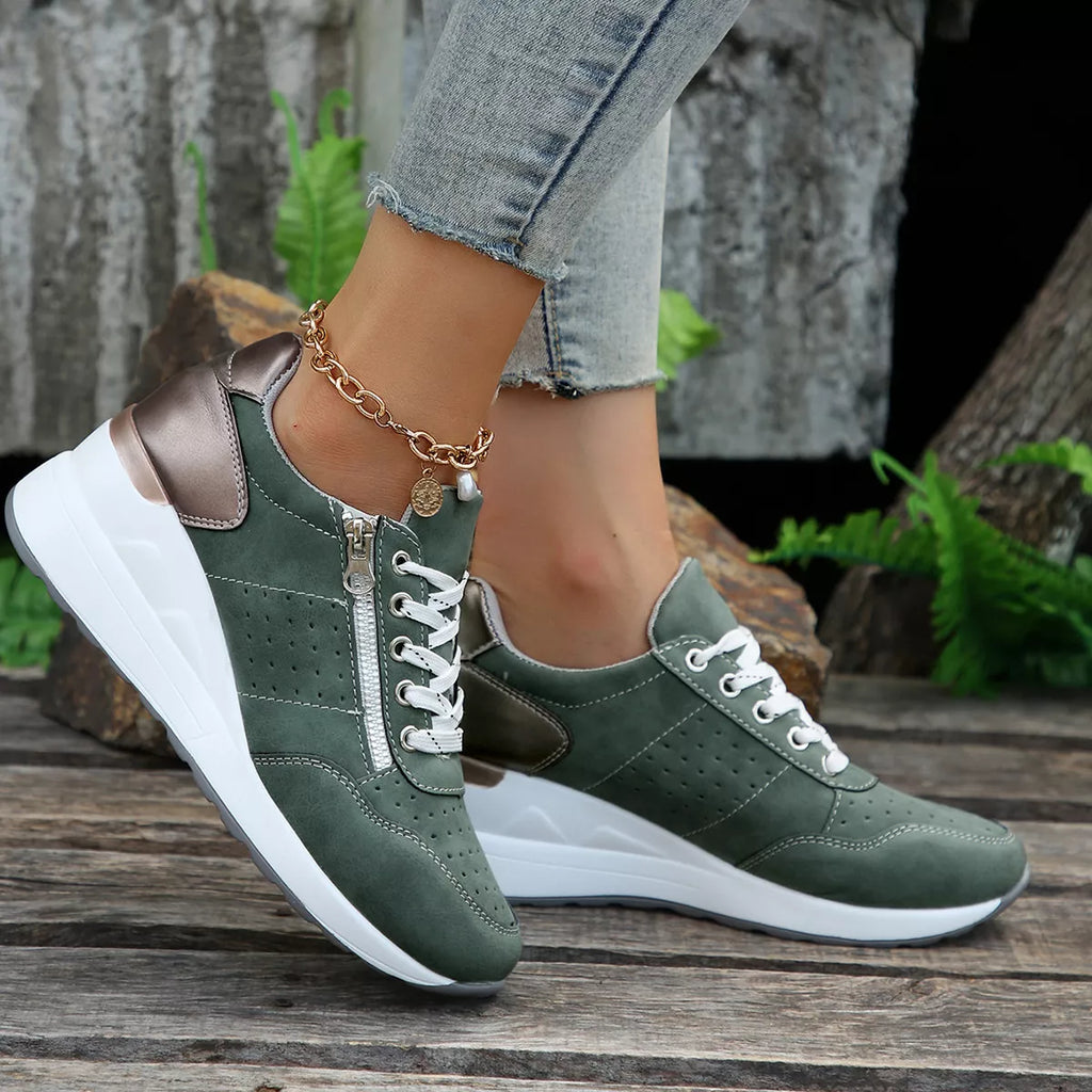 Lace Up Wedge Sneakers