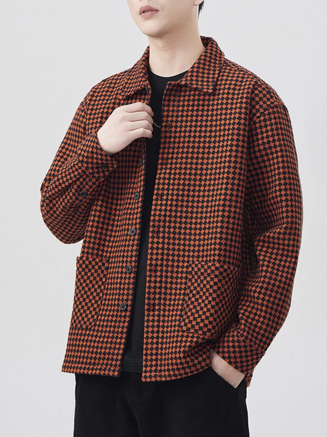 Men's Plus Size Button Up Long Sleeve Shirt