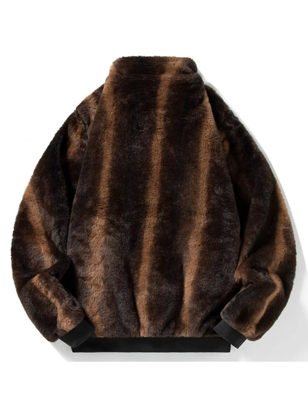 Men's Warm Faux Fur Zip Up Jacket