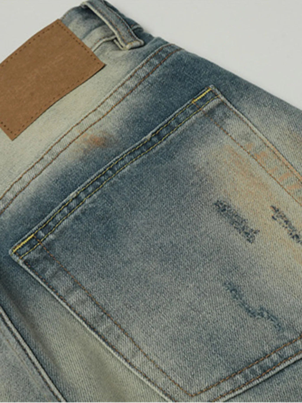 Men's Washed Straight Leg Jeans