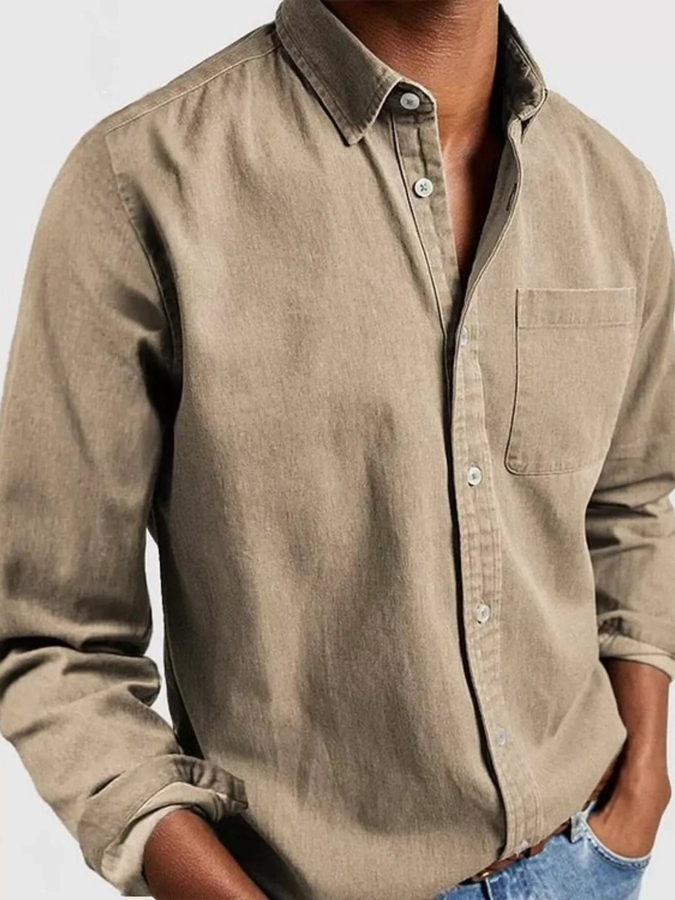 Men's Full Size Button Up Long Sleeve Shirt Plus Size