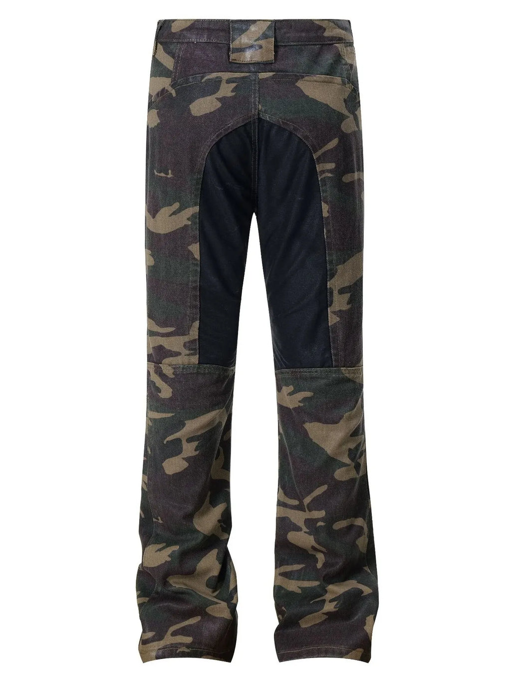Men's Camouflage Bootcut Jeans with Seam Detail