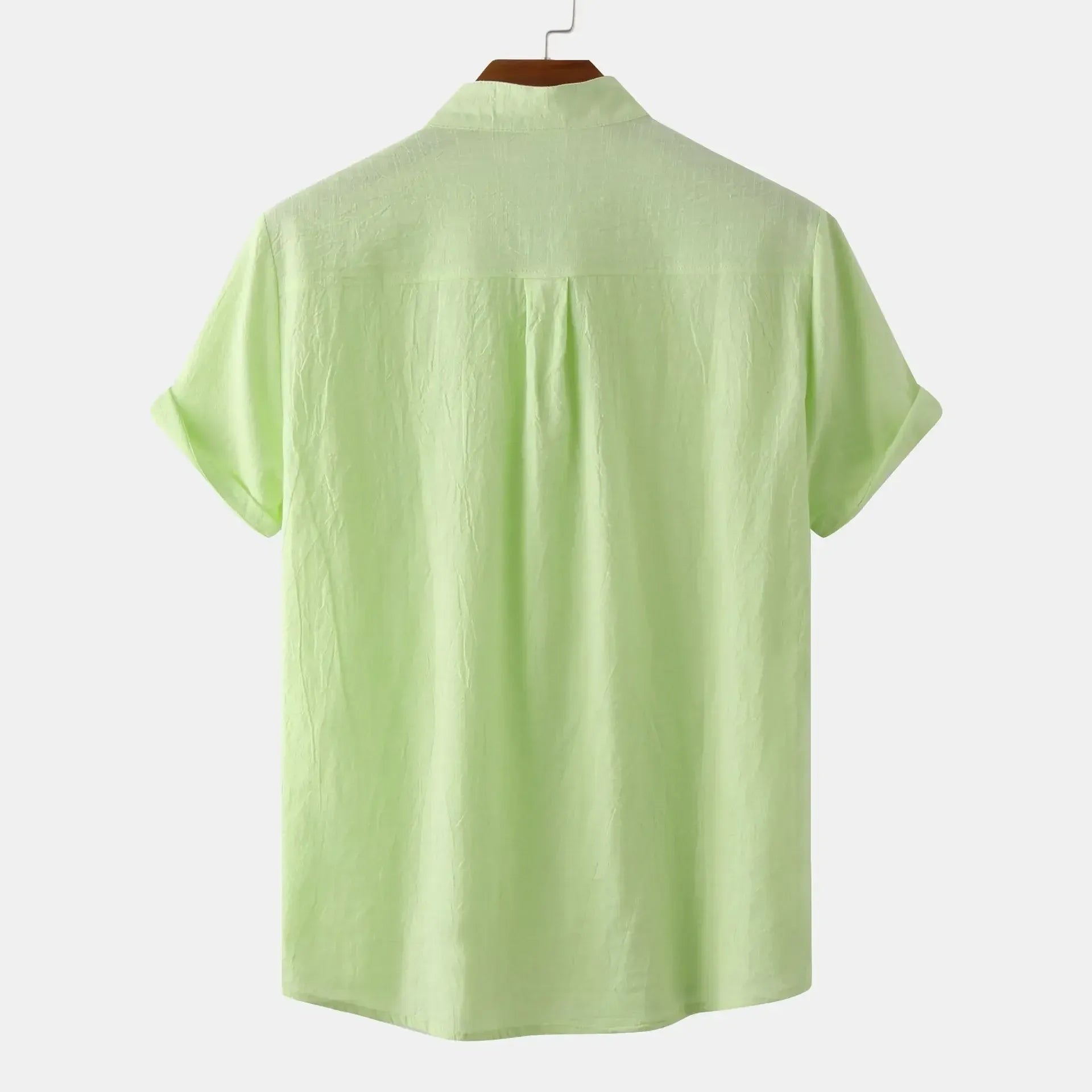 Men's Mandarin Collar Short Sleeve Henley Shirt
