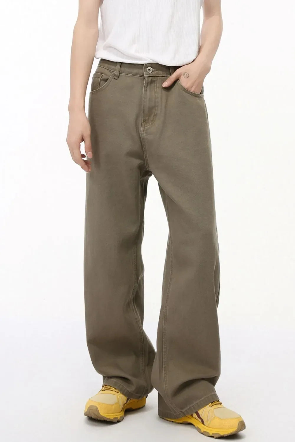 Straight-Leg Jeans with Back Elasticated Waistband