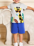 Children's Giraffe Graphic Tee and Shorts Set