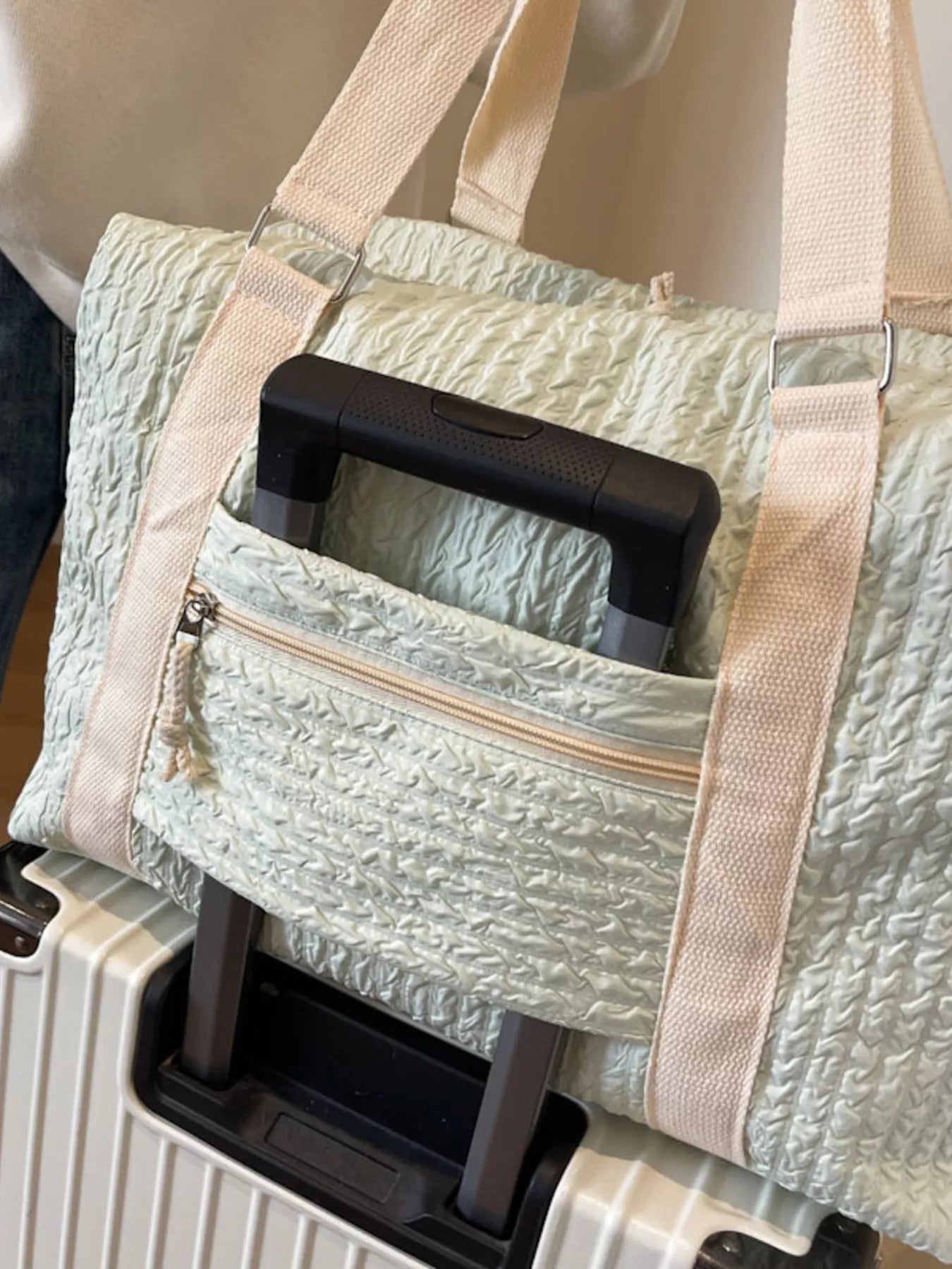 Texture Travel Bag with Adjustable Strap