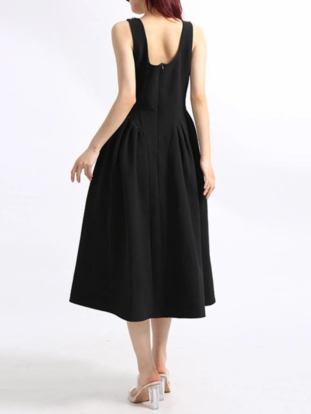 Flower Scoop Neck Sleeveless Dress