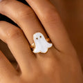 Halloween Ghost 18K Gold-Plated Ring