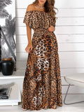 Printed Off Shoulder Maxi Dress