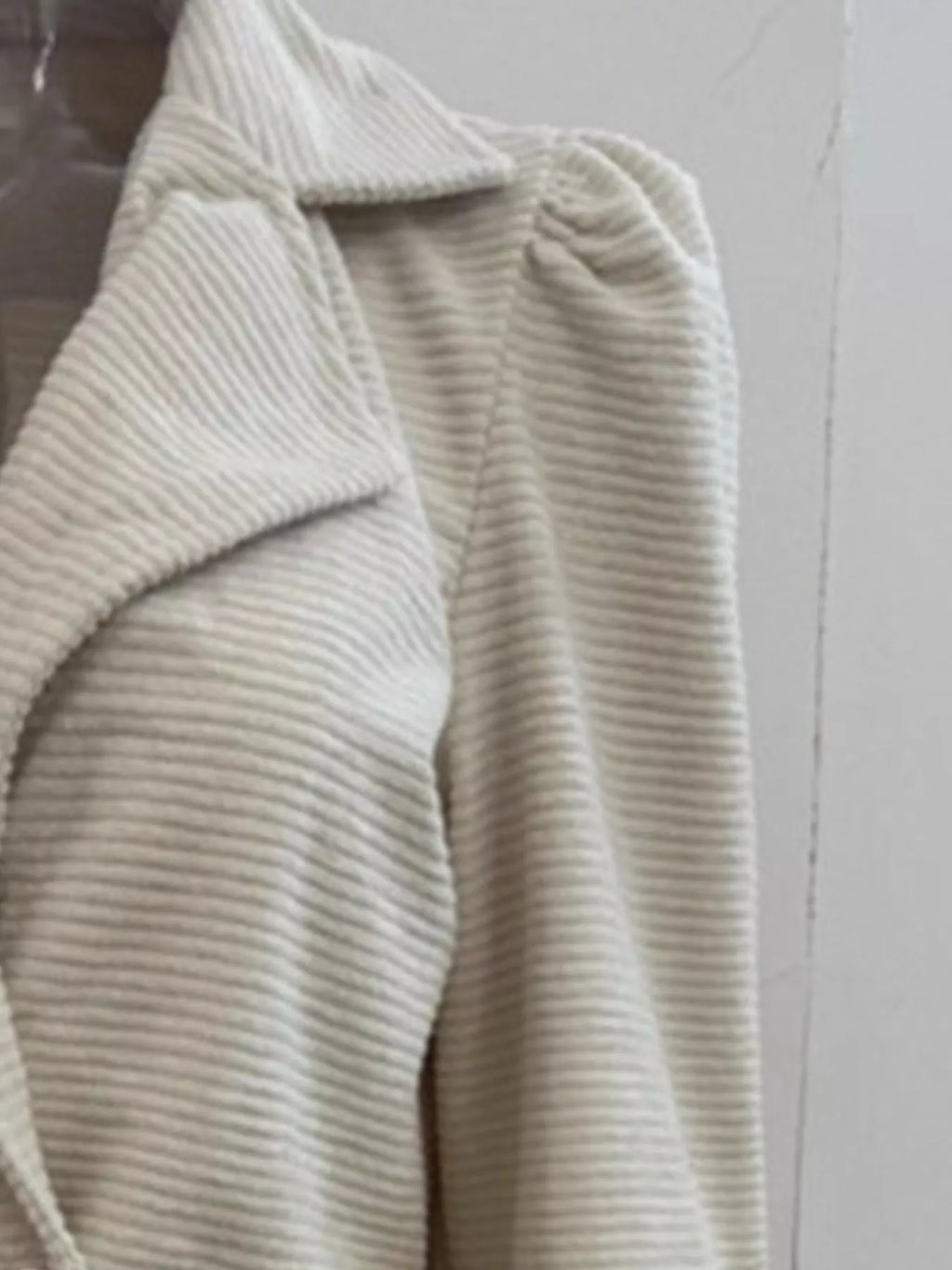 Texture Knit Double-Breasted Blazer