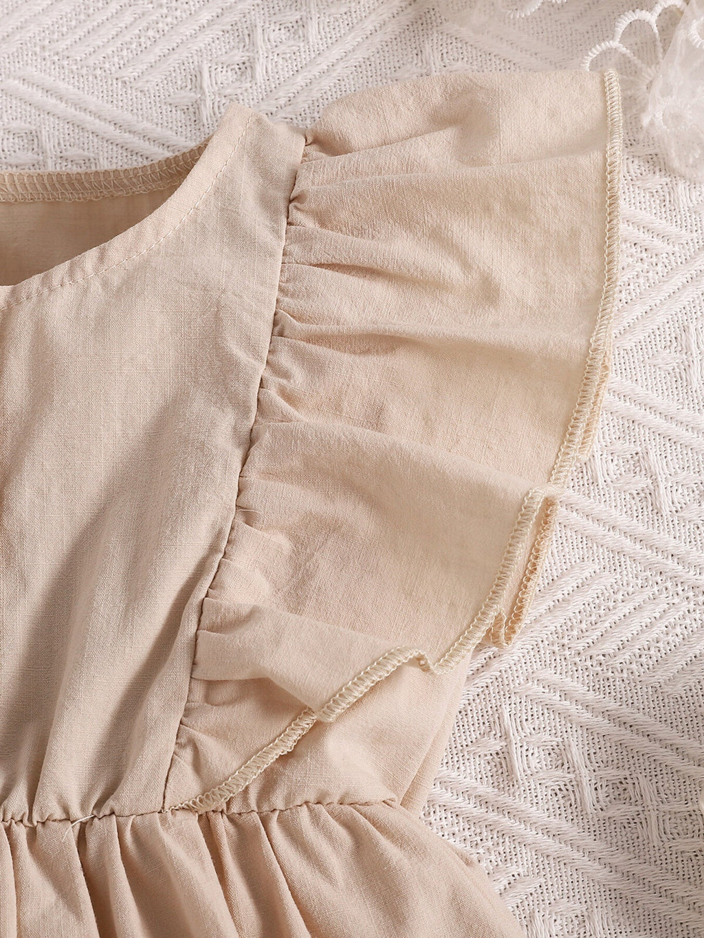 Children's Ruffle Trim Button Front Top and Shorts Set