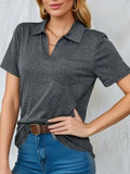 Johnny Collar Short Sleeve Top