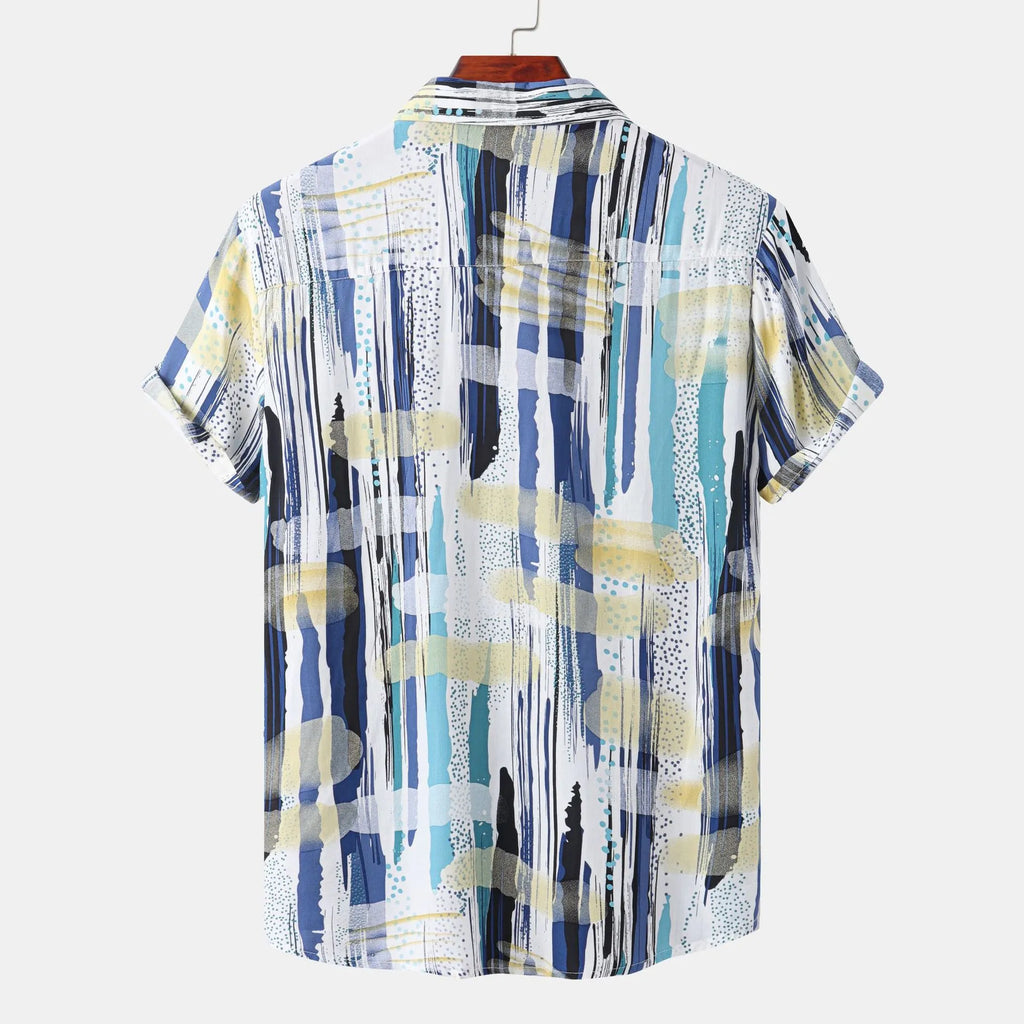 Men's Plus Size Printed Short Sleeve Shirt