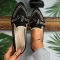 knitted Slip-On Flats with Bow
