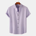Men's Plus Size Casual Short Sleeve Button-Up Shirt